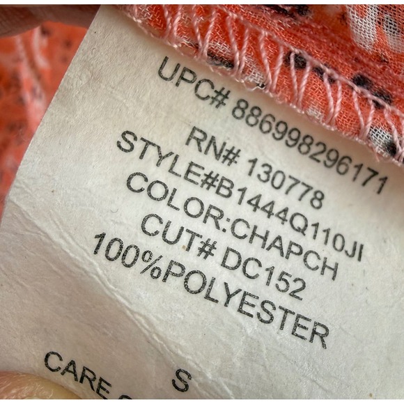 Sorad Cold Shoulder Bell Sleeve Peasant Blouse Coral Floral Print Size S - Picture 3 of 9